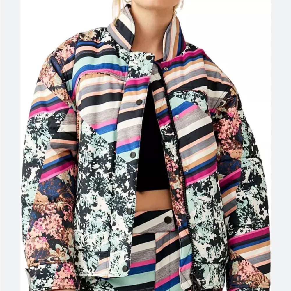 NEW Free People Movement Bunny Slope Printed Puffer Jacket